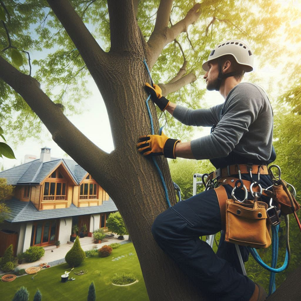 This image would visually convey the key elements of why hiring a professional tree service is important.